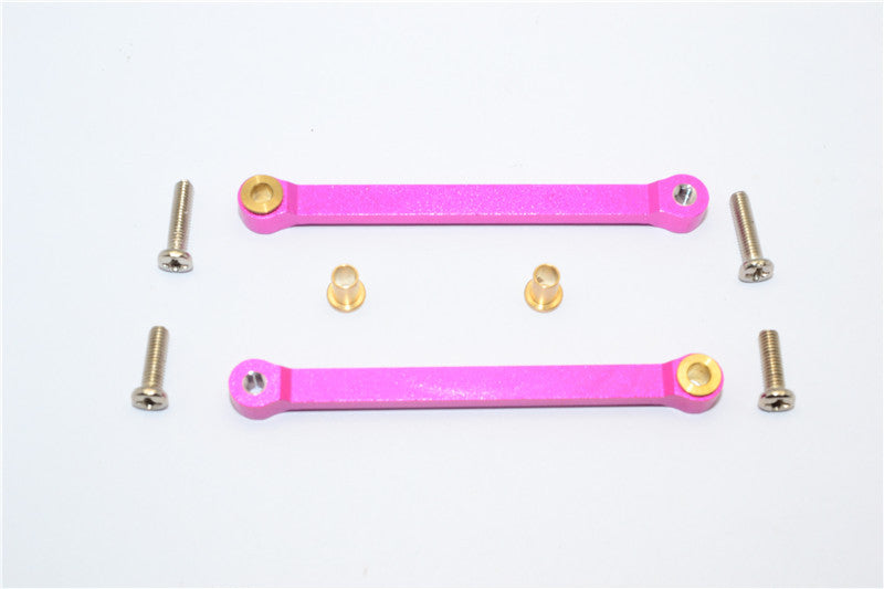 Tamiya DF-02 Aluminum Rear Upper Arm (Tie Rod Design) With Bronze Collars - 1Pr Set Pink