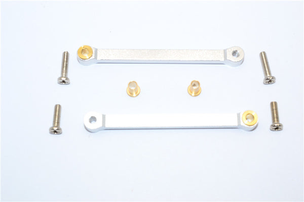 Tamiya DF-02 Aluminum Rear Upper Arm (Tie Rod Design) With Bronze Collars - 1Pr Set Silver