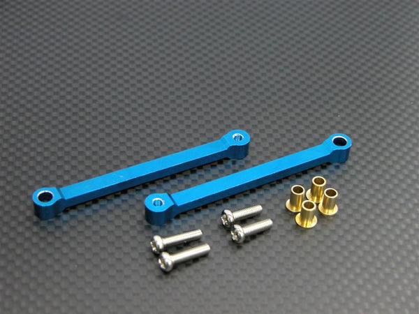 Tamiya DF-02 Aluminum Rear Upper Arm (Tie Rod Design) With Bronze Collars - 1Pr Set Blue