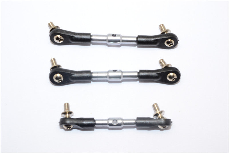 Tamiya DF-02 Aluminum Completed Tie Rod With 5.8mm Balls - 3Pcs Set Gray Silver