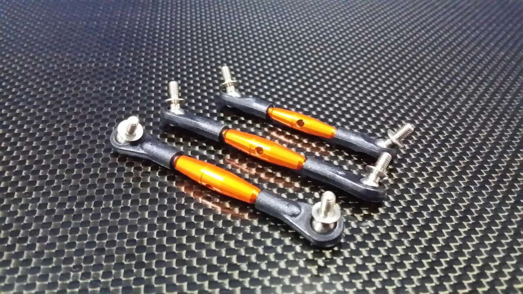 Tamiya DF-02 Aluminum Completed Tie Rod With 5.8mm Balls - 3 Pcs Set Orange