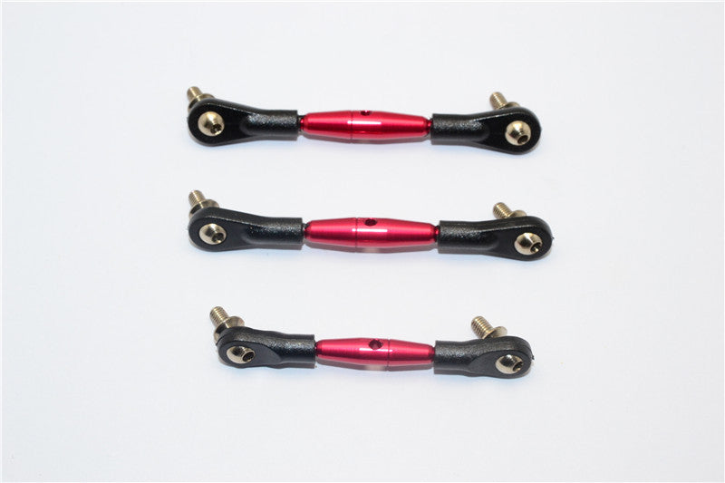 Tamiya DF-02 Aluminum Completed Tie Rod With 5.8mm Balls - 3Pcs Set Red