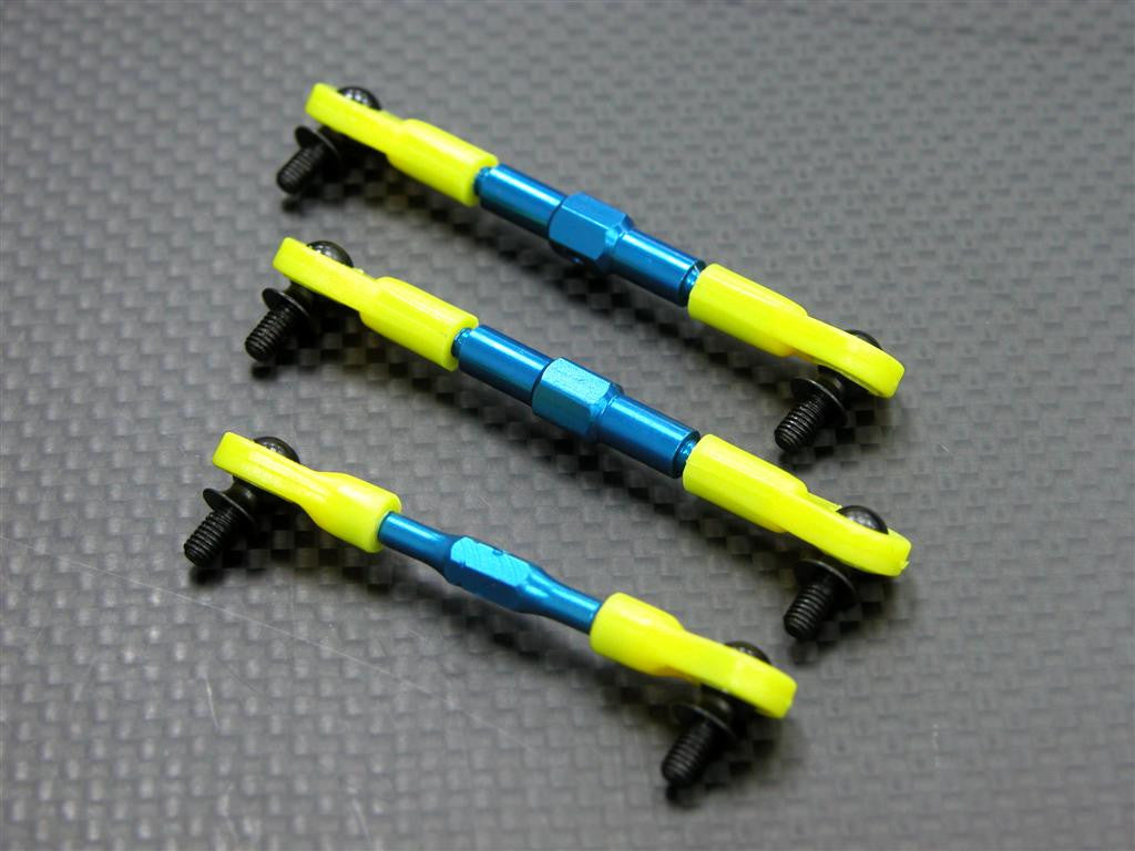 Tamiya DF-02 Aluminum Completed Tie Rod With 5.8mm Balls - 3 Pcs Set Blue