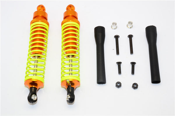 Tamiya DF-02 Aluminum Rear Adjustable Spring Damper (100mm) With Aluminum Collars & Screws & Plastic Black Dust-Proof - 1Pr Set Gold