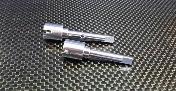 Tamiya DF-02 Aluminum Main Shaft Connectors - 1Pr Gray Silver