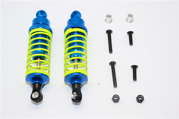 Tamiya DF-02 Aluminum Front Adjustable Spring Damper (75mm) With Aluminum Collars & Screws - 1Pr Set Blue