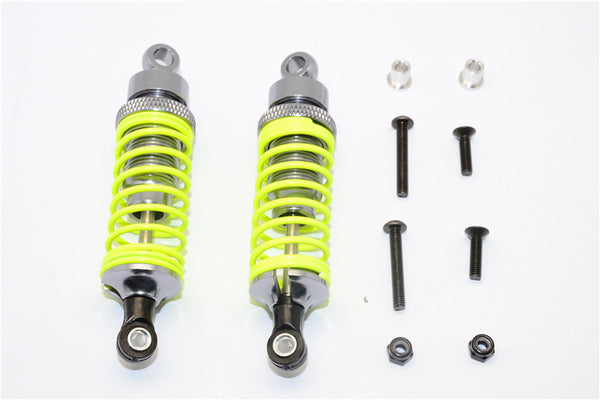 Tamiya DF-02 Aluminum Front Adjustable Spring Damper (75mm) With Aluminum Collars & Screws - 1Pr Set Gray Silver