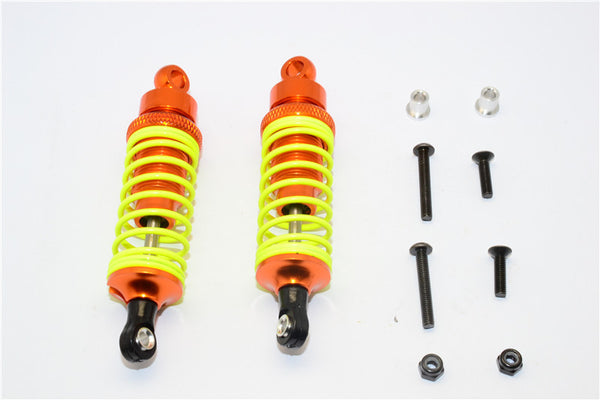 Tamiya DF-02 Aluminum Front Adjustable Spring Damper (75mm) With Aluminum Collars & Screws - 1Pr Set Orange