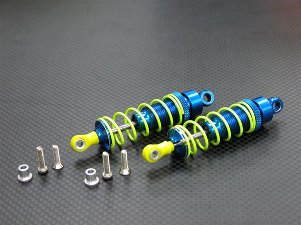 Tamiya DF-02 Aluminum Front Adjustable Spring Damper (75mm) With Aluminum Collars & Screws - 1Pr Set Blue