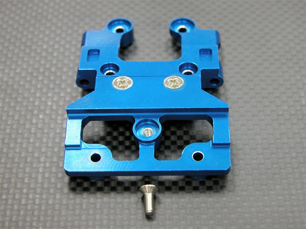 Tamiya DF-03 Aluminum Front Gear Box Lower Mount With Screws - 1Pc Set Blue