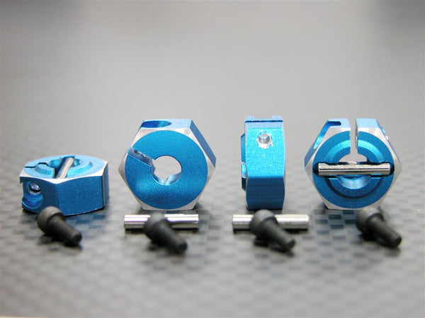 Tamiya DF-03 Aluminum Drive Adaptor With Pins & Screws - 4Pcs Set Blue