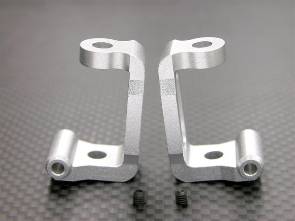 Tamiya DF-03 Aluminum Front C-Hub With Screws - 1Pr Set Silver