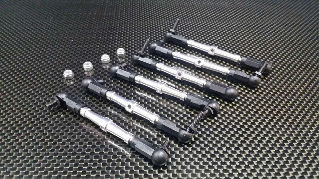 Tamiya DF-03 Aluminum Completed Tie Rod With Ball Screws & Lock Nuts - 3 Prs Set Silver