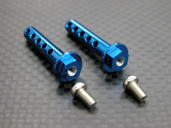 Tamiya DF-03 Aluminum Front Body Posts With Screws - 1Pr Set Blue