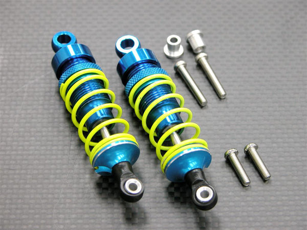 Tamiya DF-03 Aluminum Front Adjustable Spring Damper (75mm) With Aluminum Collars & Screws - 1 Pr Set Blue