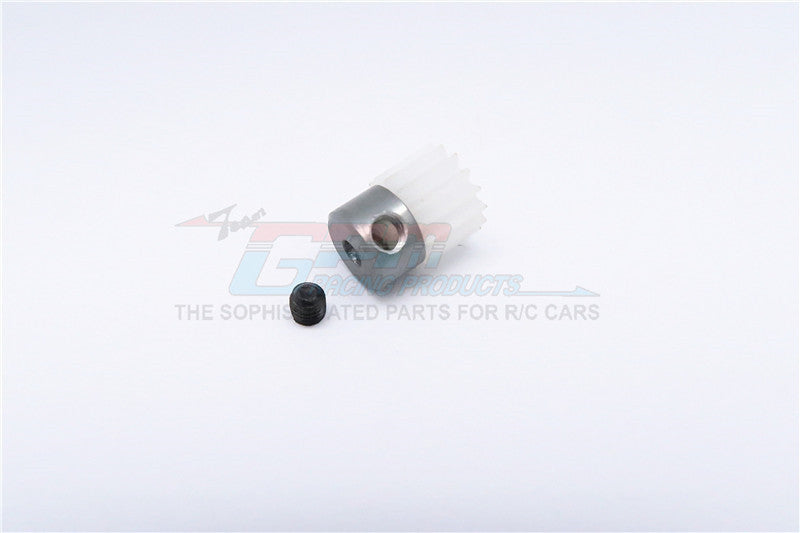Kyosho Mini Inferno Delrin Motor Gear (15T) - 1Pc Set Gray Silver