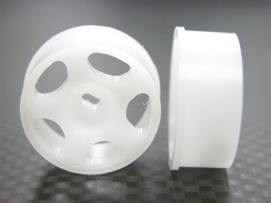 Kyosho Mini-Z AWD Delrin Front/Rear Ridge Rims (5P, 1.5mm Offset, Width 8.5mm) - 1Pr White
