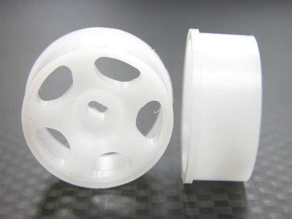 Kyosho Mini-Z AWD Delrin Front/Rear Ridge Rims (5P, 1.5mm Offset, Width 8.5mm) - 1Pr White