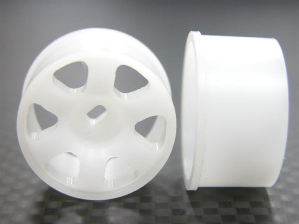 Kyosho Mini-Z AWD Delrin Rear Wide Ridge Rims (6P, 0mm Off Set, Width 11mm) - 1Pr White