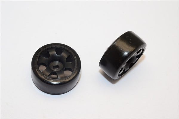 Kyosho Mini-Z AWD Delrin Rear Wide Ridge Rims (6P, 0mm Off Set, Width 8.3mm) With Tires - 1Pr Set Black