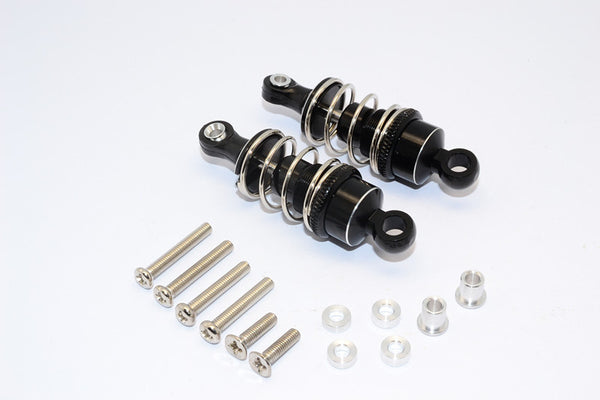 1/10 Touring - Aluminum Ball Top Damper (50mm) With Aluminum Collars & Washers & Screws - 1Pr Set Black - JTeamhobbies