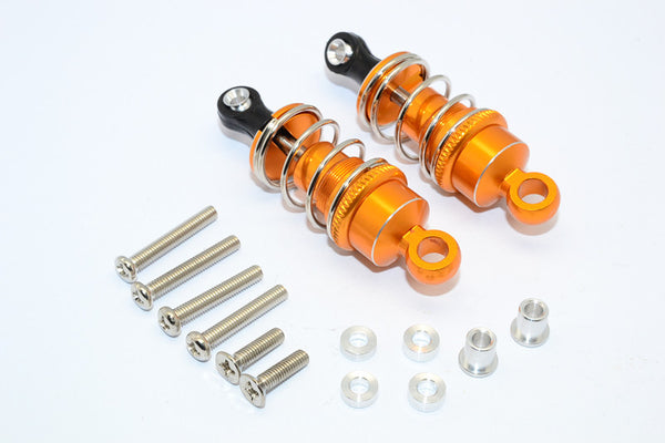 1/10 Touring - Aluminum Ball Top Damper (50mm) With Aluminum Collars & Washers & Screws - 1Pr Set Gold - JTeamhobbies