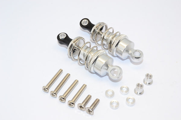 1/10 Touring - Aluminum Ball Top Damper (50mm) With Aluminum Collars & Washers & Screws - 1Pr Set Silver - JTeamhobbies