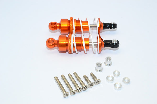 1/10 Touring - Aluminum Ball Top Damper (55mm) With Aluminum Collars & Washers & Screws - 1Pr Set Orange - JTeamhobbies
