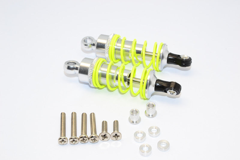 1/10 Touring - Aluminum Ball Top Damper (60mm) With Aluminum Collars & Washers & Screws - 1Pr Set Silver - JTeamhobbies