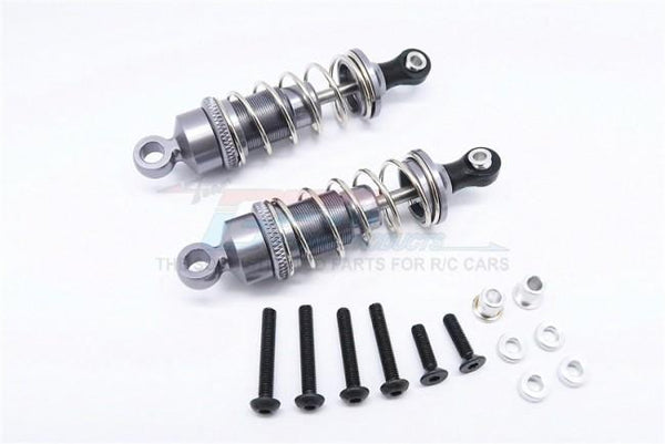 1/10 Touring - Aluminum Ball Top Damper (65mm) With Aluminum Collars & Washers & Screws - 1Pr Set Gray Silver