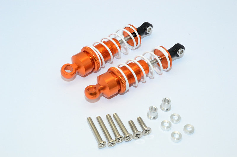 1/10 Touring - Aluminum Ball Top Damper (65mm) With Aluminum Collars & Washers & Screws - 1Pr Set Orange - JTeamhobbies