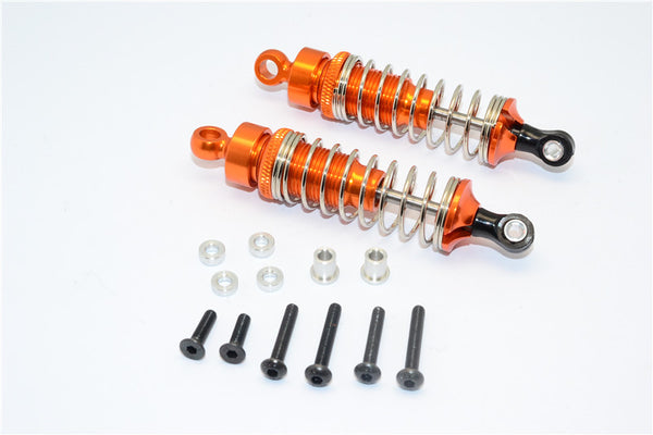 1/10 Touring - Aluminum Ball Top Damper (70mm) With Aluminum Collars & Washers & Screws - 1Pr Set Orange - JTeamhobbies