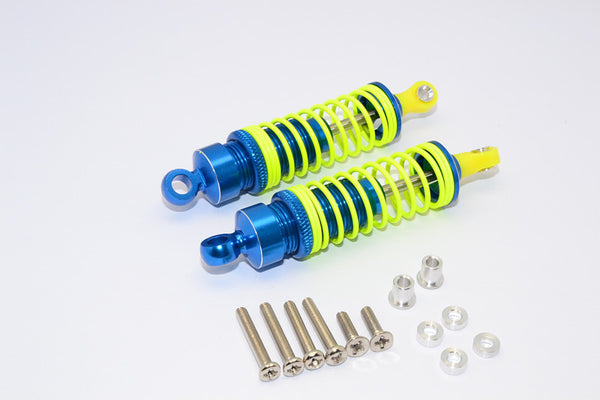 1/10 Touring - Aluminum Ball Top Damper (75mm) With Aluminum Collars & Washers & Screws - 1Pr Set Blue - JTeamhobbies