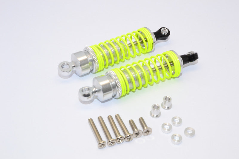 1/10 Touring - Aluminum Ball Top Damper (75mm) With Aluminum Collars & Washers & Screws - 1Pr Set Silver - JTeamhobbies