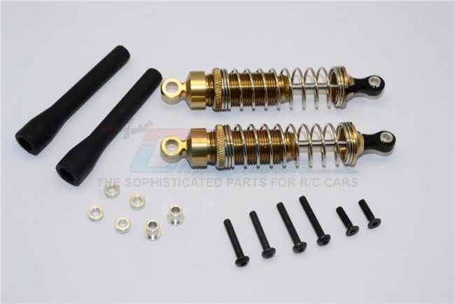 1/10 Touring - Aluminum Ball Top Damper (85mm) With Aluminum Collars & Washers & Screws Dust-Proof Black Plastic Cover - 1Pr Set Titanium