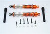 1/10 Touring - Aluminum Ball Top Damper (105mm) With Aluminum Collars & Washers & Screws & Dust-Proof Black Plastic Cover - 1Pr Set Orange - JTeamhobbies