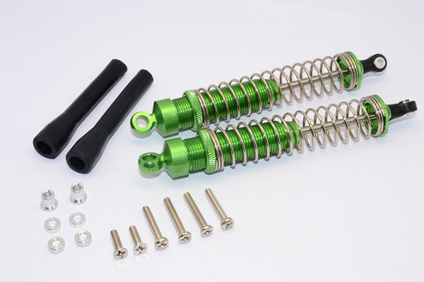 1/10 Touring - Aluminum Ball Top Damper (110mm) With Aluminum Collars & Washers & Screws & Dust-Proof Black Plastic Cover - 1Pr Set Green - JTeamhobbies