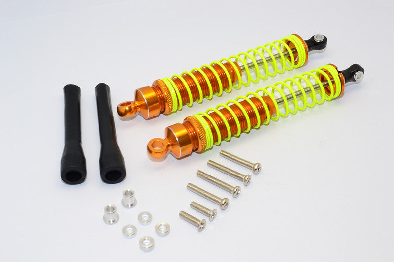 1/10 Touring - Aluminum Ball Top Damper (110mm) With Aluminum Collars & Washers & Screws & Dust-Proof Black Plastic Cover - 1Pr Set Gold - JTeamhobbies