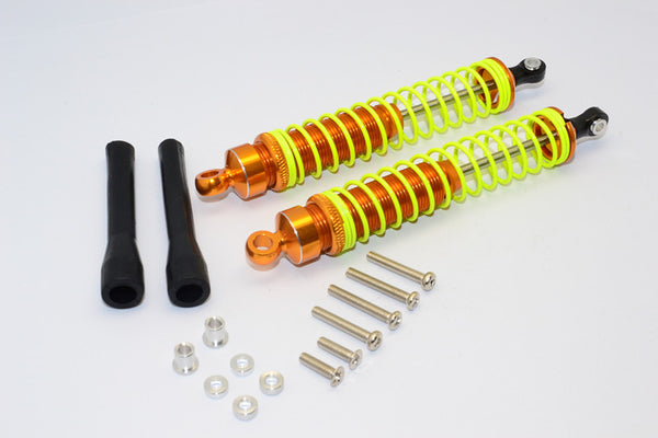 1/10 Touring - Aluminum Ball Top Damper (110mm) With Aluminum Collars & Washers & Screws & Dust-Proof Black Plastic Cover - 1Pr Set Gold - JTeamhobbies