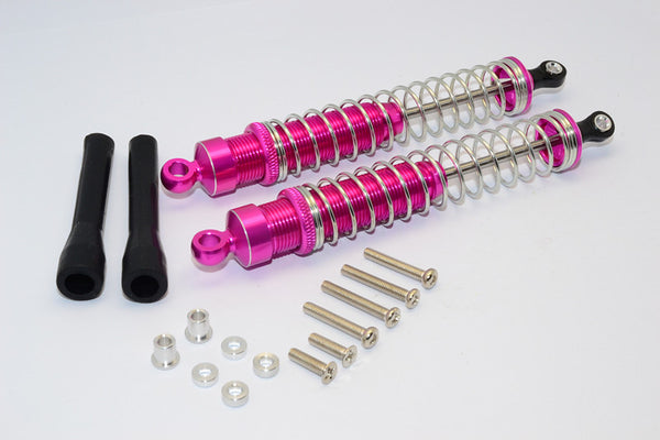 1/10 Touring - Aluminum Ball Top Damper (120mm) With Aluminum Collars & Washers & Screws & Dust-Proof Black Plastic Cover - 1Pr Set Pink - JTeamhobbies