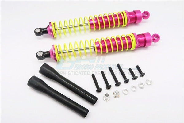 1/10 Touring - Aluminum Ball Top Damper (120mm) With Aluminum Collars & Washers & Screws & Dust-Proof Black Plastic Cover - 1Pr Set Pink