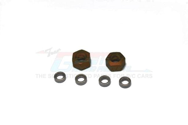 Tamiya DT-03 Aluminium Front Wheel Hex Adapter With Bearing - 2Pcs Set Brown