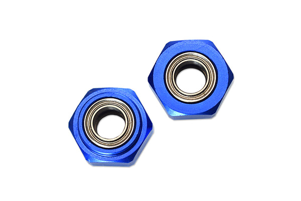 Tamiya DT-03 Aluminum Front Wheel Hex Adapter With Bearing - 2Pcs Set Blue