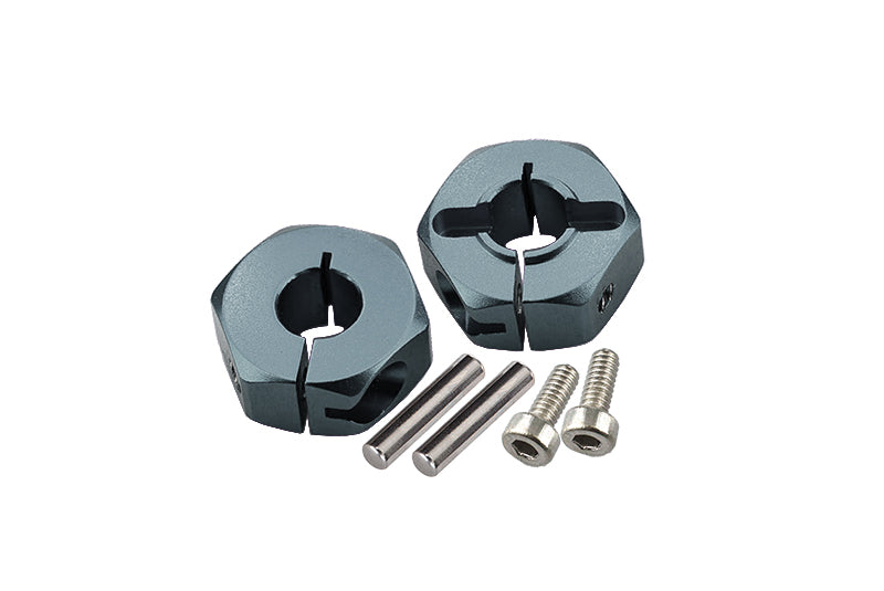 Tamiya DT-03 Aluminum Rear Wheel Hex Adapter  - 2Pcs Set Gray Silver