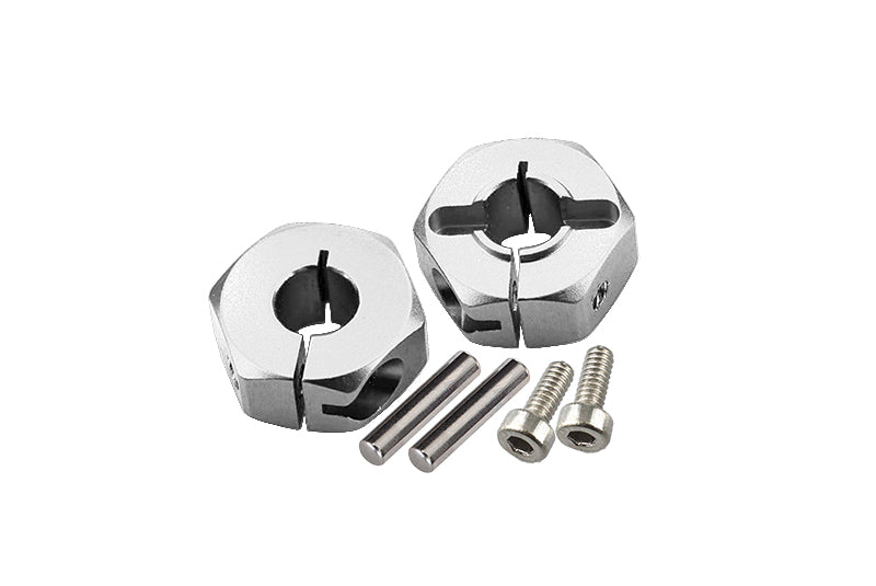 Tamiya DT-03 Aluminum Rear Wheel Hex Adapter - 2Pcs Set Silver