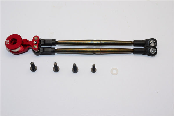 Tamiya DT-03 Aluminum Hi-Torque Servo Saver 25T With Steel Tie Rod - 1 Set Red