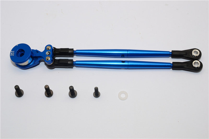 Tamiya DT-03 Aluminum Hi-Torque Servo Saver 25T With Aluminum Tie Rod - 1 Set Blue