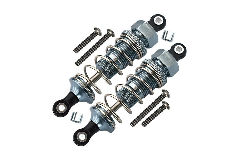 Tamiya DT-03 Aluminum Front Adjustable Plastic Ball Top 70mm Damper - 1Pr Set Gray Silver