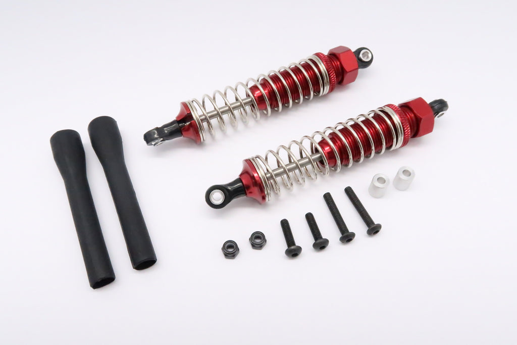 Tamiya DT-03 Aluminum Rear Adjustable Plastic Ball Top 90mm Damper - 1Pr Set Red