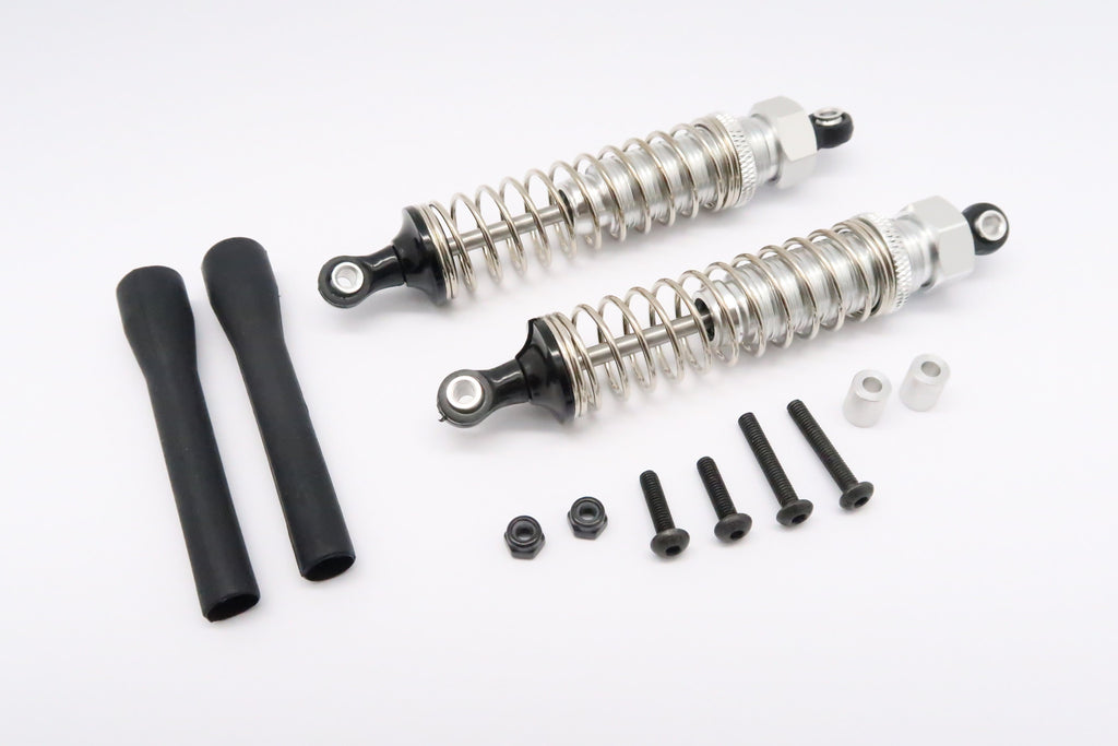 Tamiya DT-03 Aluminum Rear Adjustable Plastic Ball Top 90mm Damper - 1Pr Set Gray Silver
